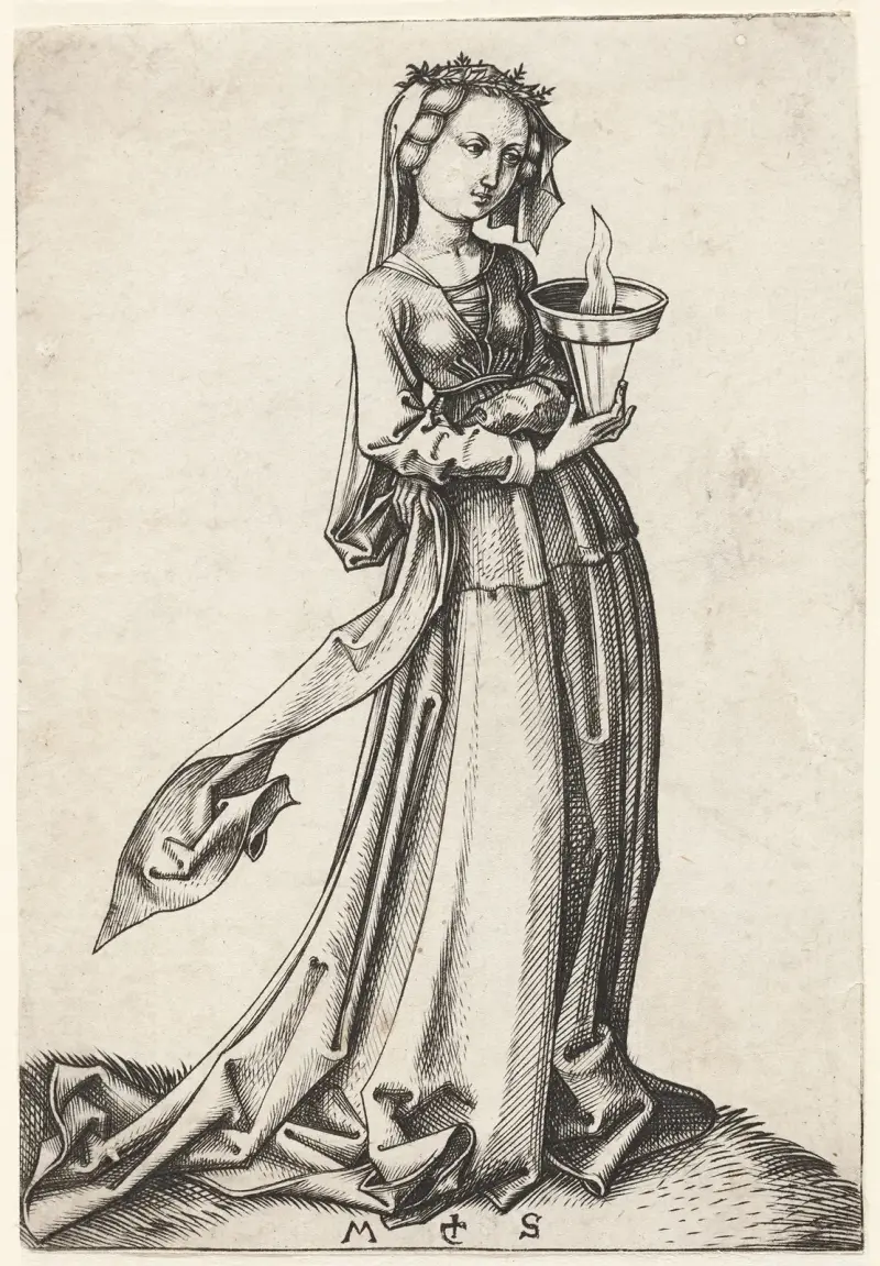 Die vierte törichte Jungfrau, 1475 – Nr. 2 von Martin Schongauer