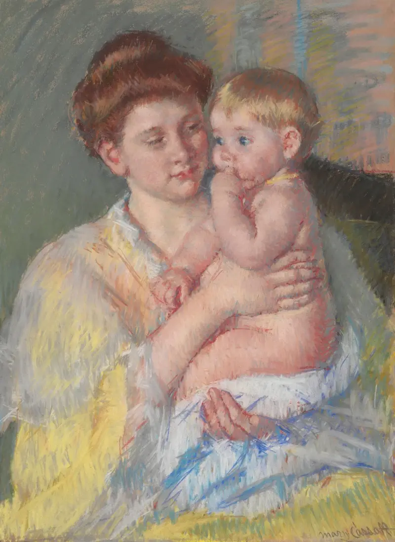 Baby John mit dem Zeigefinger im Mund von Mary Cassatt