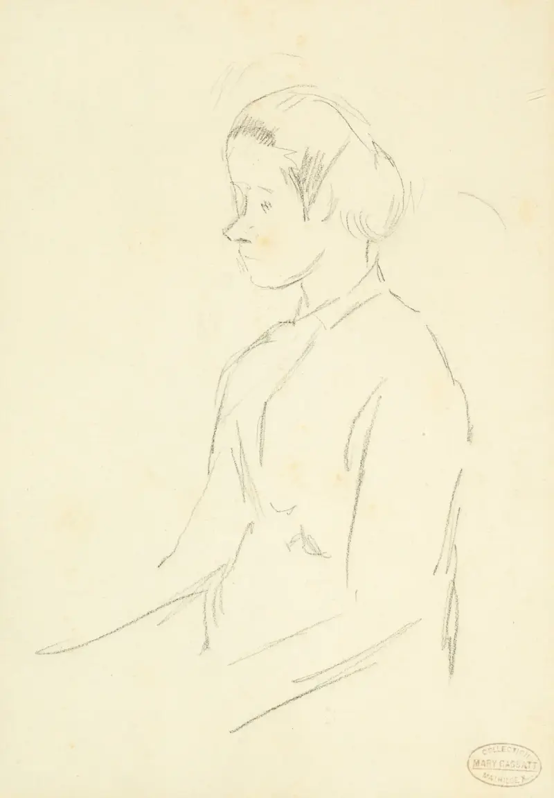 Kvinna sittande i profil av Mary Cassatt