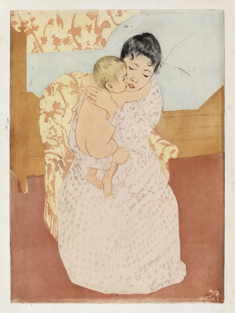 Maternal Caress, 1890 av Mary Cassatt