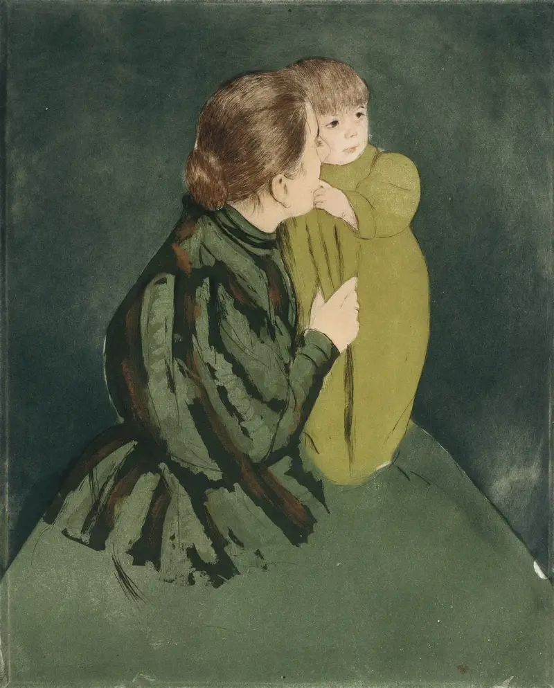 Bondmor och barn av Mary Cassatt