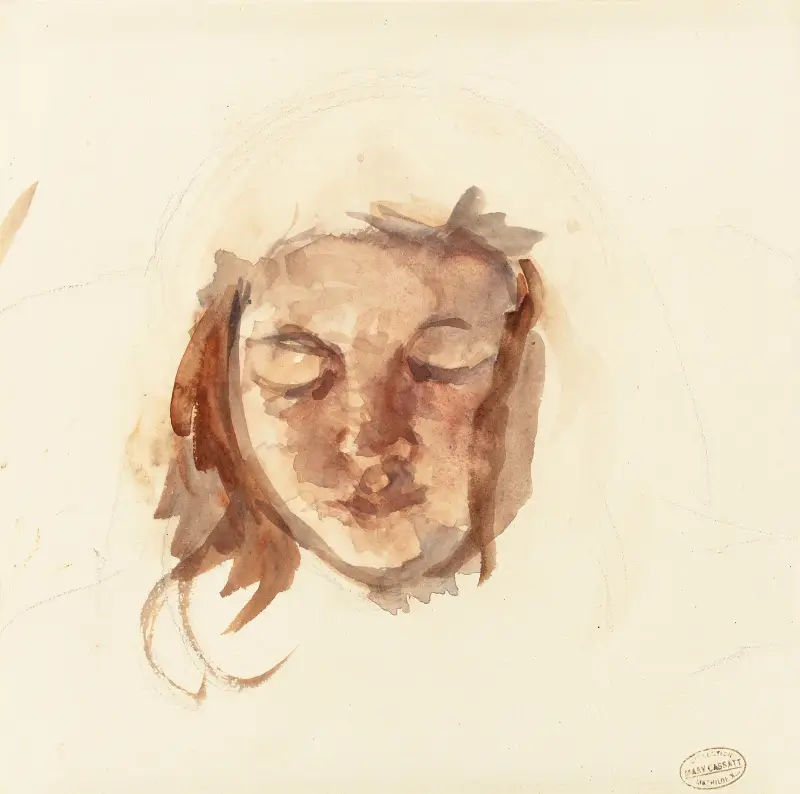 Porträttstudie av ung flicka av Mary Cassatt