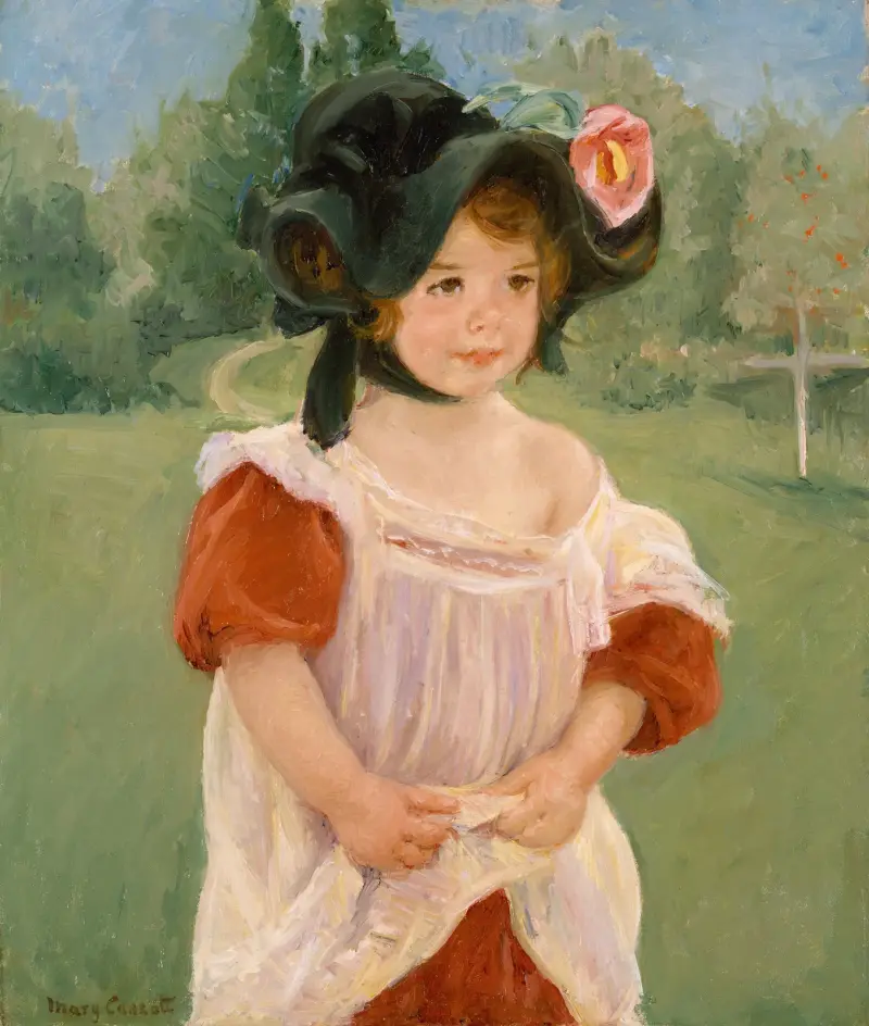 Frühling; Margot stehend in einem Garten von Mary Cassatt