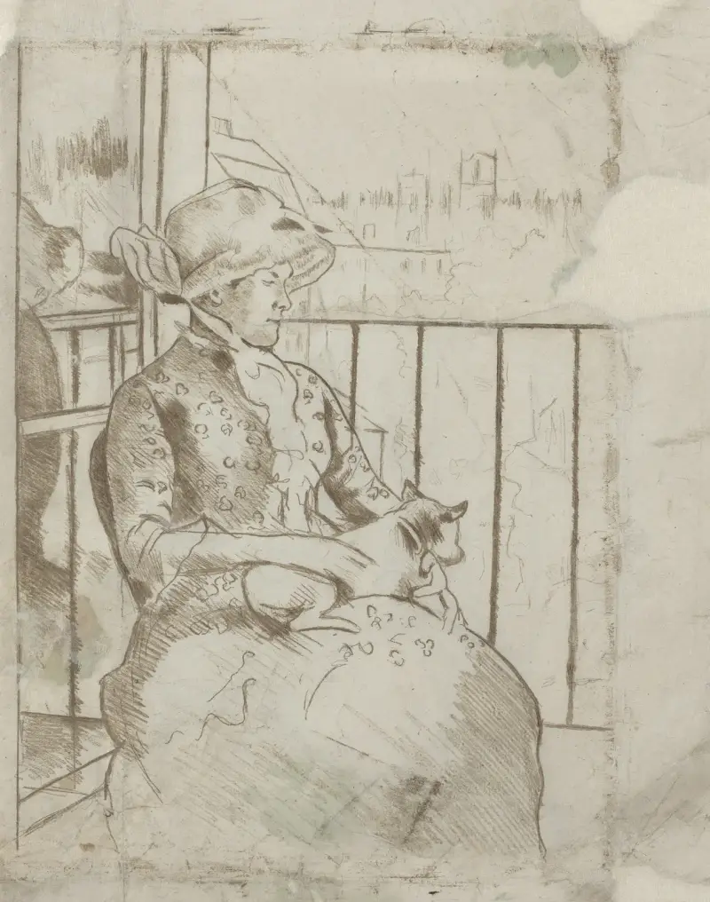 Susan na balkonie z psem (verso), 1883 – Nr. 2, Mary Cassatt