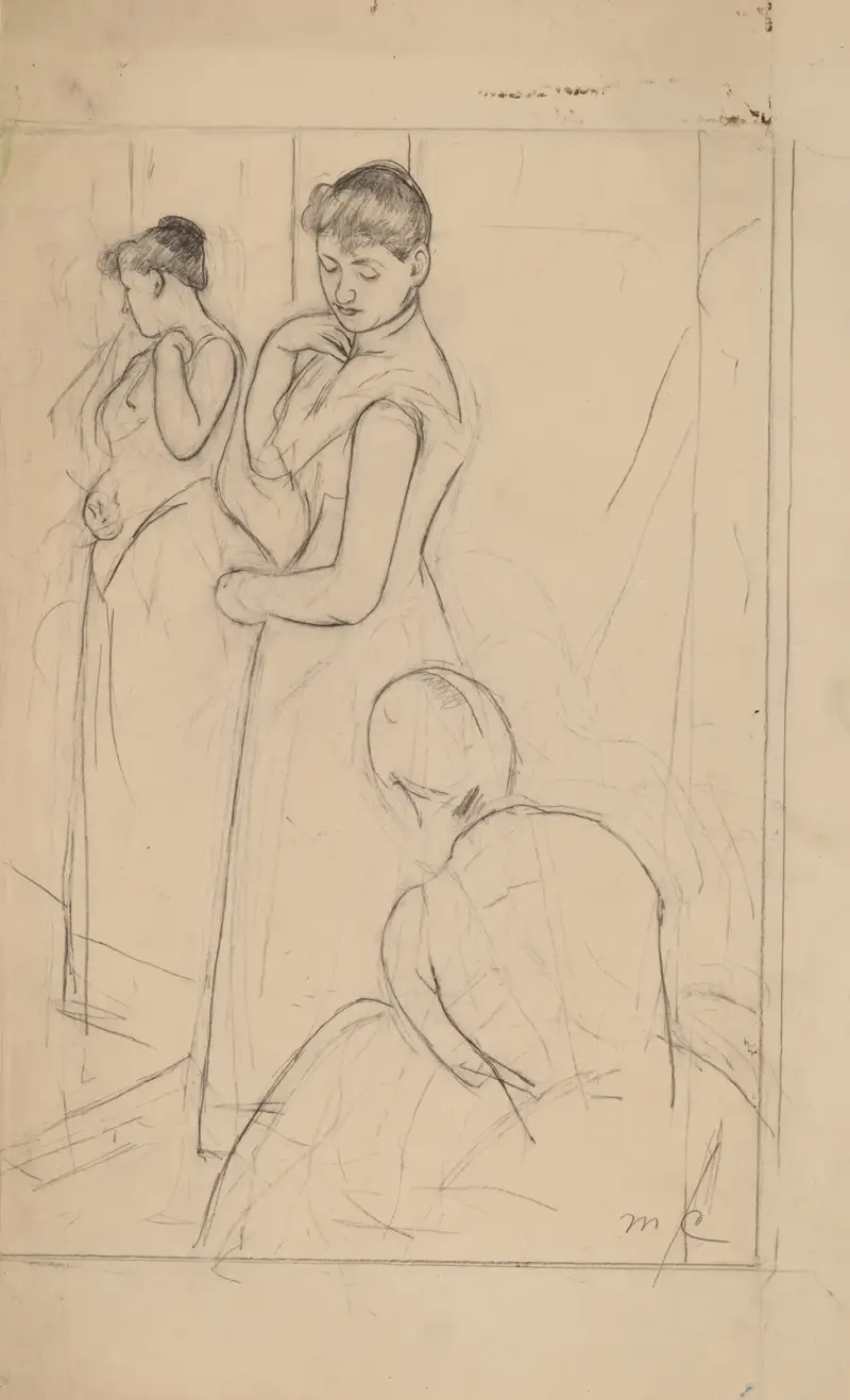 The Fitting (recto), 1890 av Mary Cassatt