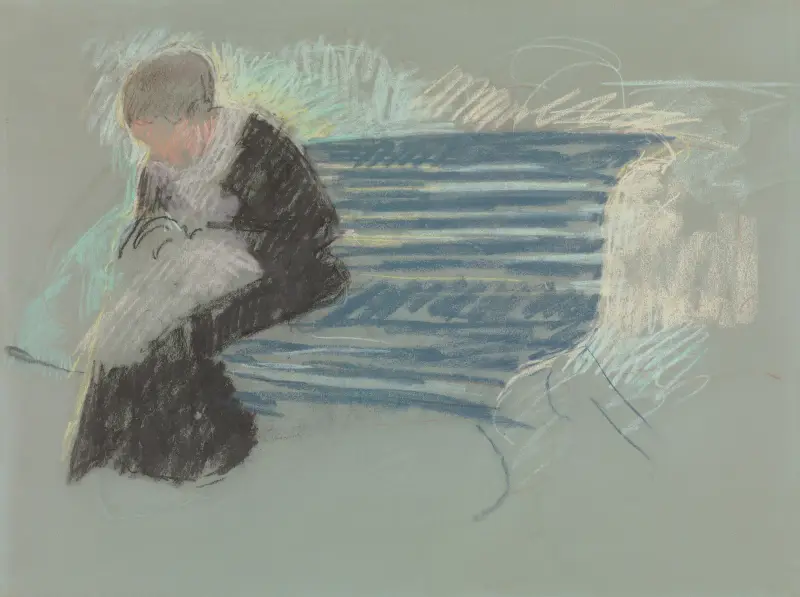 Kvinna på en bänk av Mary Cassatt