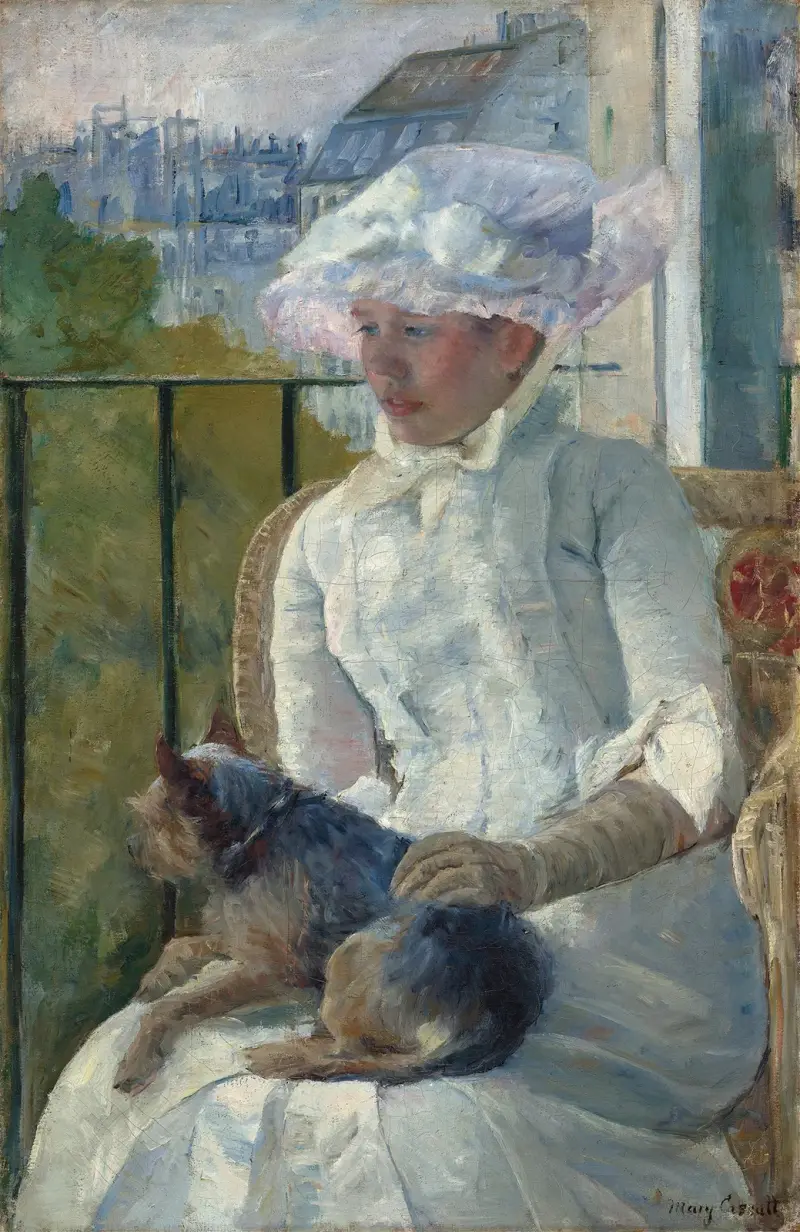 Ung flicka vid ett fönster av Mary Cassatt