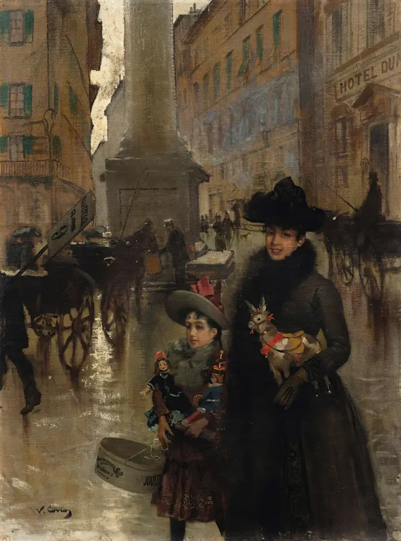 Piazza Santa Trinità, Florencja, Vittorio Matteo Corcos