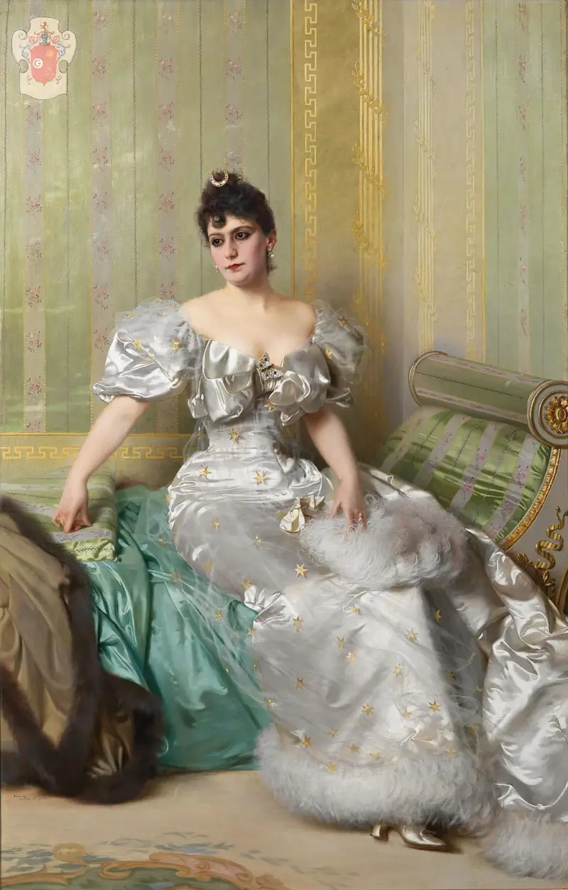 Porträtt av Corinna Salmon av Vittorio Matteo Corcos