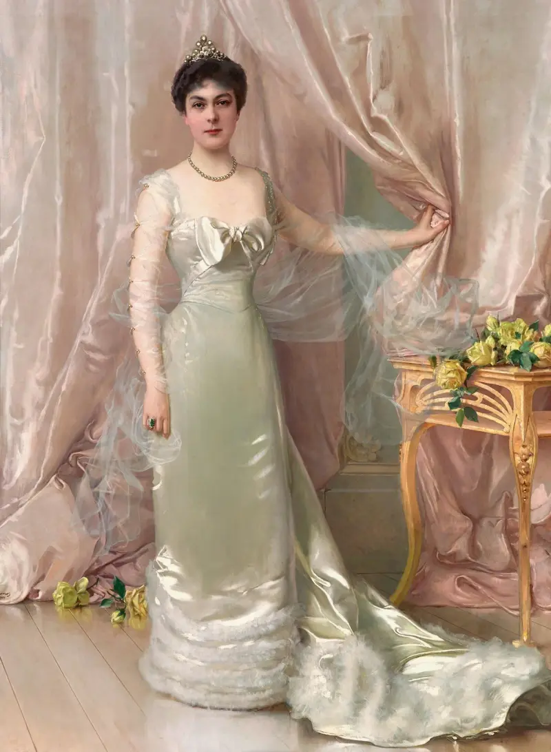 Porträtt av prinsessan Evelyne Colonna di Stigliano av Vittorio Matteo Corcos