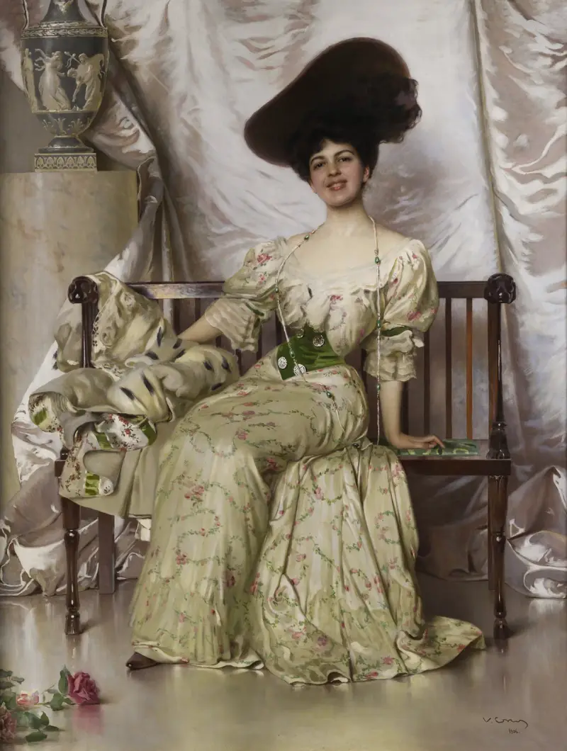 Porträtt av grevinnan Nerina Pisani Volpi di Misurata av Vittorio Matteo Corcos