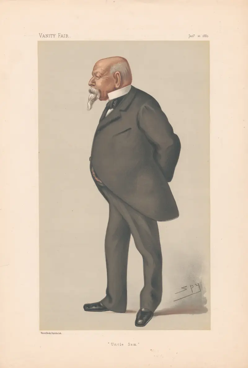 Amerikaner. „Uncle Sam“. Mr. Samuel Ward. 10. Januar 1880 von Leslie Matthew Ward