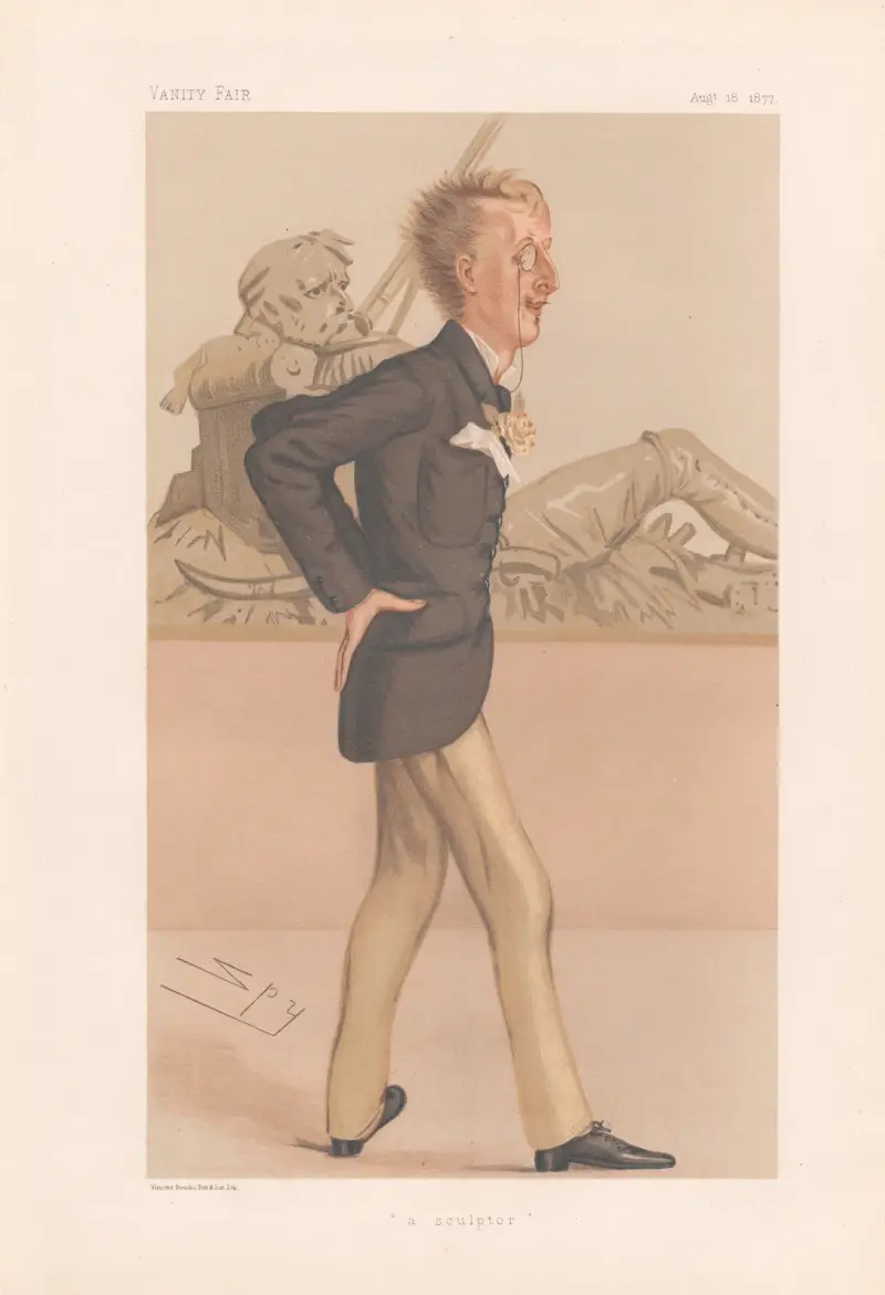Künstler. ‚Eine Skulptur‘. Lord Ronald Charles Sutherland Levenson Gower. 18. August 1877 von Leslie Matthew Ward