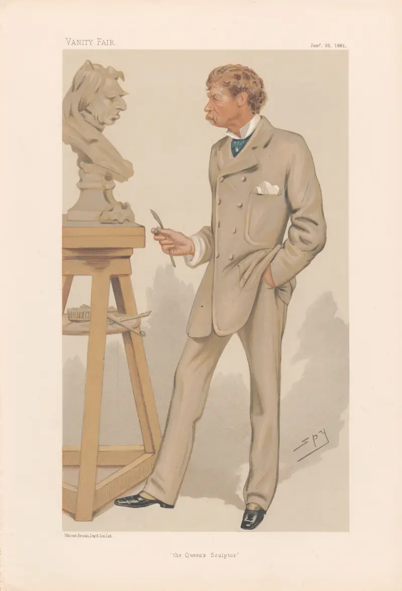 Konstnärer. 'Drottningens skulptör'. Mr. Joseph Edgar Boehm. 22 januari 1881 av Leslie Matthew Ward
