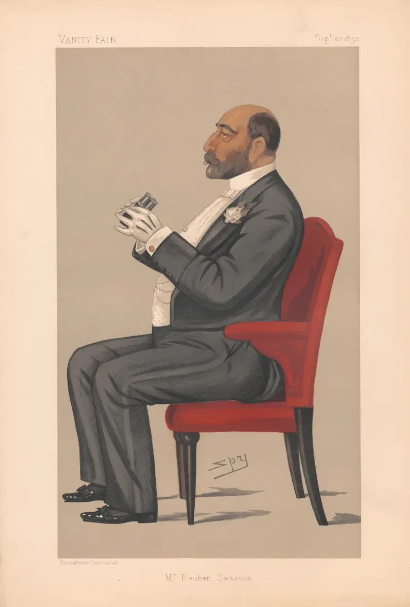 Bankirer och finansmän. Mr. Reuben Sassoon. 20 september 1890 av Leslie Matthew Ward