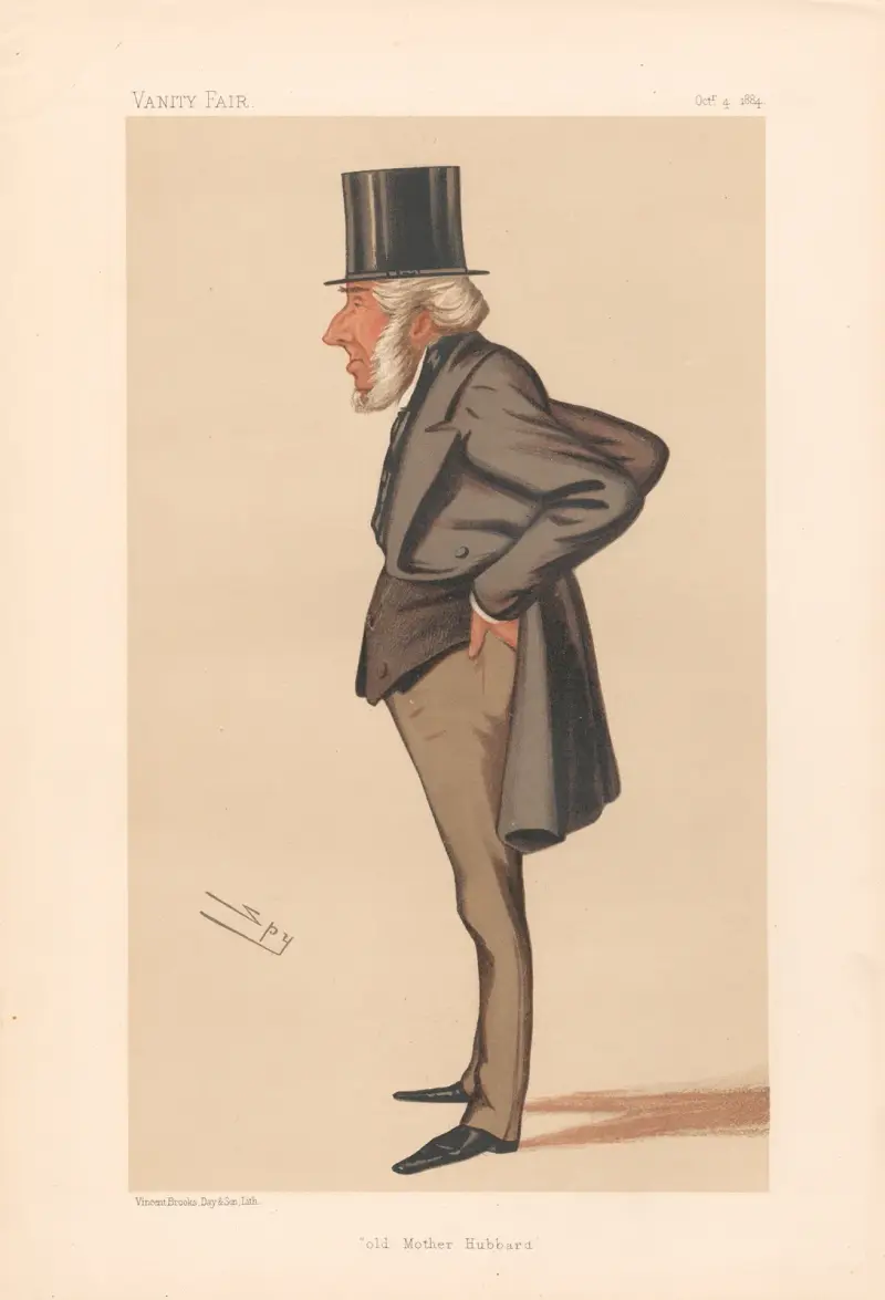 Bankirer och finansmän. ”Gamla mor Hubbard”. John Jellibrand Hubbard, 4 oktober 1884 av Leslie Matthew Ward