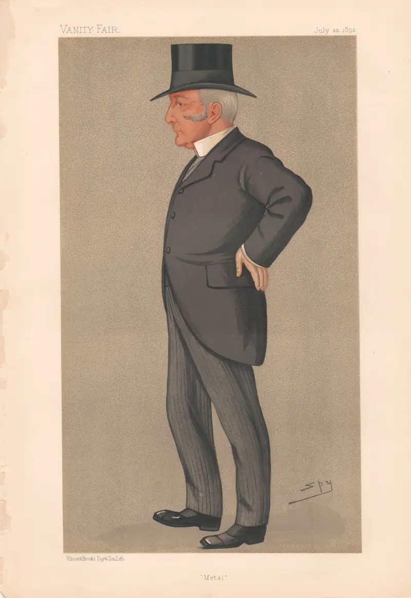 Affärsmän och imperiebyggare. ”Metall”. Mr. Philip Albert Muntz, M.P. – 23 juli 1892 av Leslie Matthew Ward