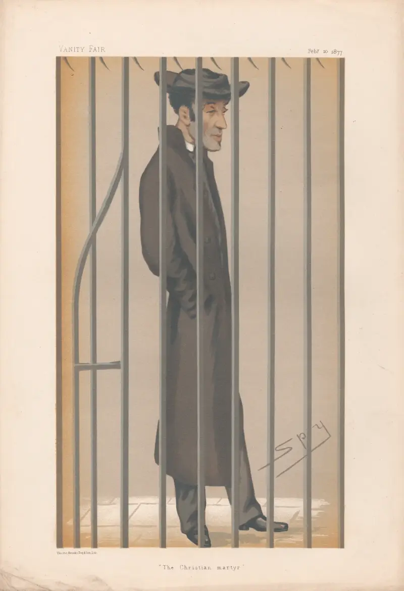 Prästerskapet. 'Den kristna martyren'. Pastor Arthur Tooth. 10 februari 1877 av Leslie Matthew Ward