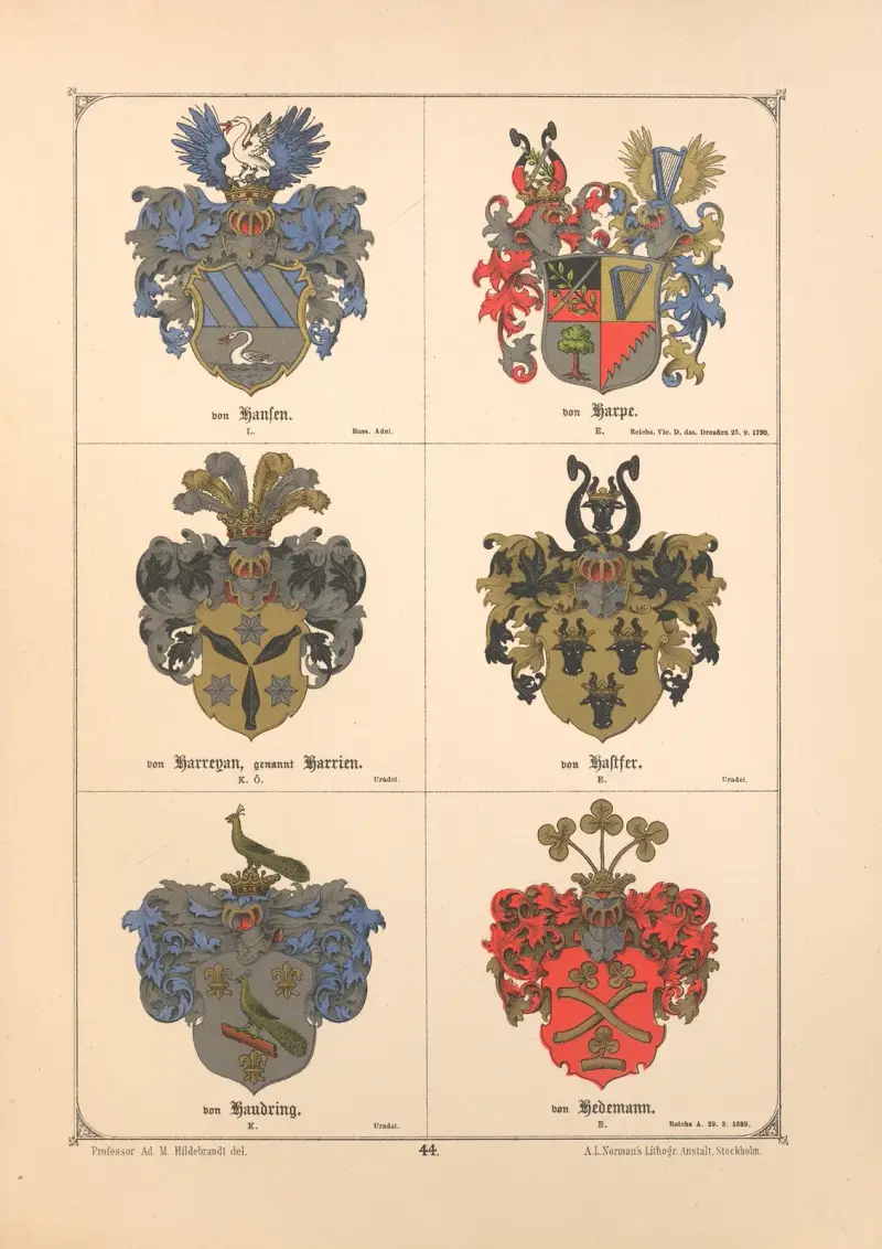 Baltiskt vapenregister, plansch 37 av Adolf Matthias Hildebrandt
