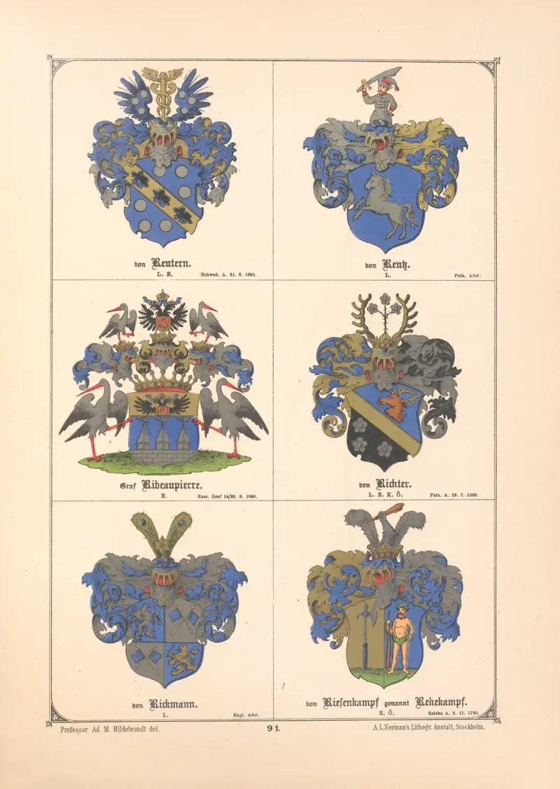 Baltiskt vapenregister, plansch 82 av Adolf Matthias Hildebrandt