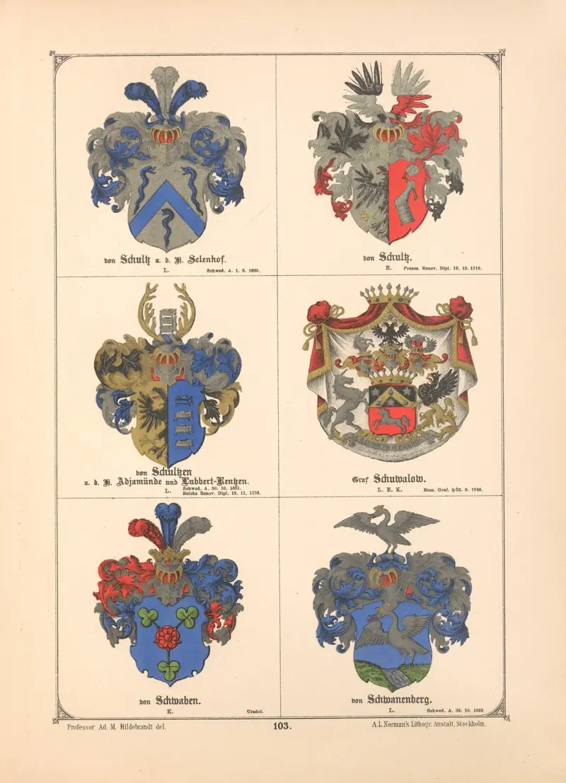 Baltiskt vapenregister, plansch 93 av Adolf Matthias Hildebrandt