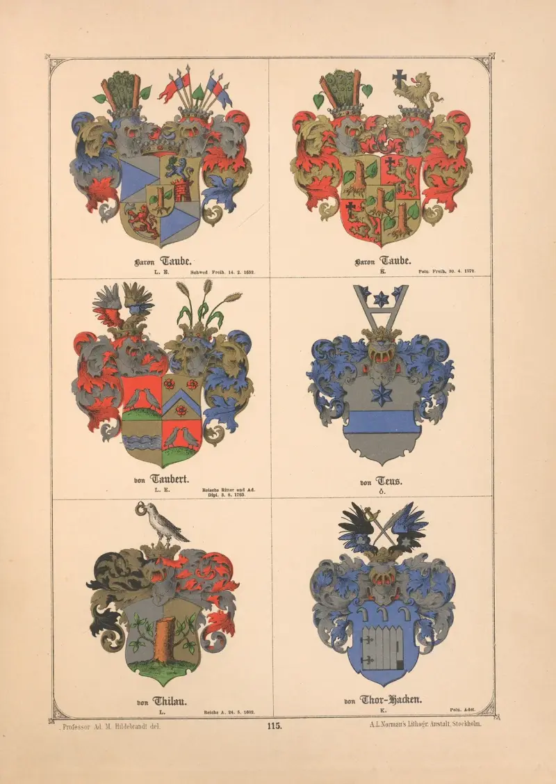 Baltisches Wappenbuch Pl.103 av Adolf Matthias Hildebrandt