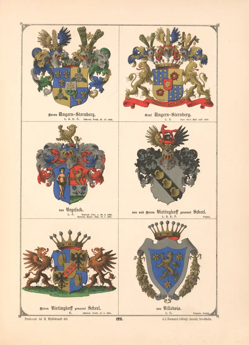 Baltiskt vapenregister, plansch 109 av Adolf Matthias Hildebrandt