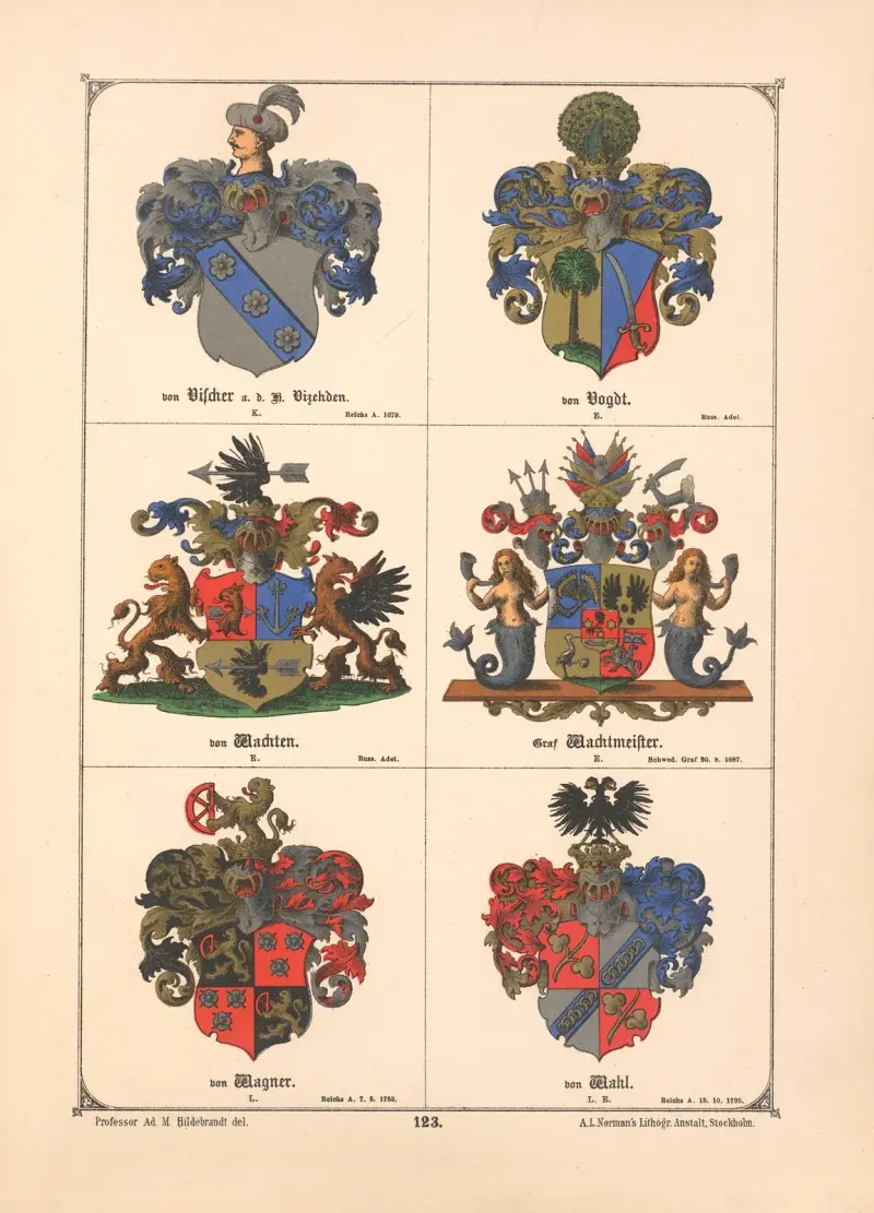 Baltiskt vapenregister, plansch 110 av Adolf Matthias Hildebrandt