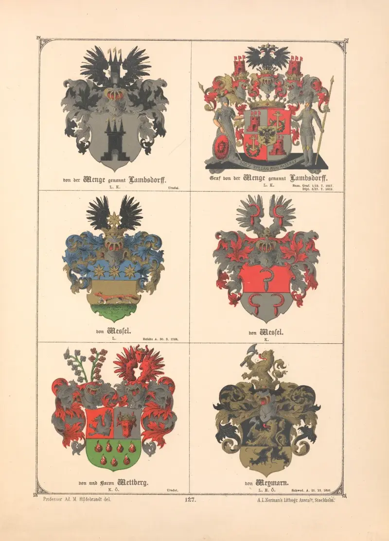 Baltisches Wappenbuch Taf. 114 von Adolf Matthias Hildebrandt