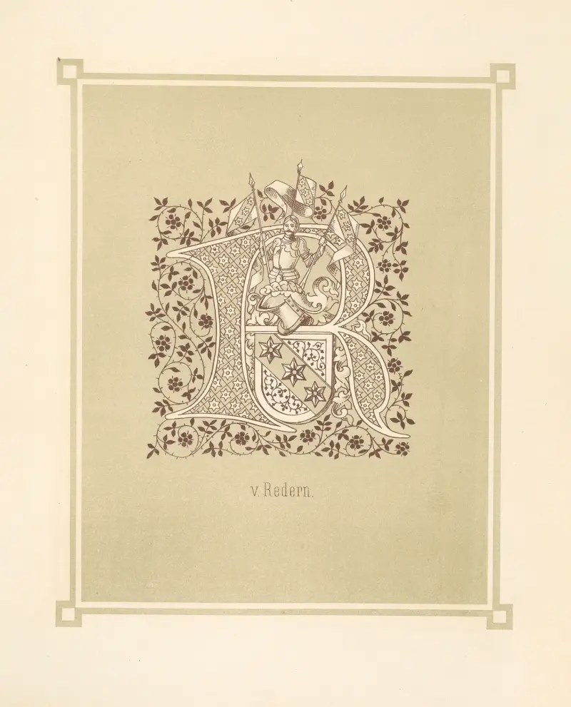 Heraldiskt alfabet, plansch 18 av Adolf Matthias Hildebrandt