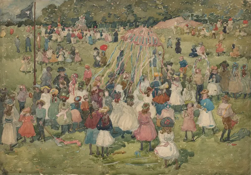 Maifeier, Central Park von Maurice Prendergast