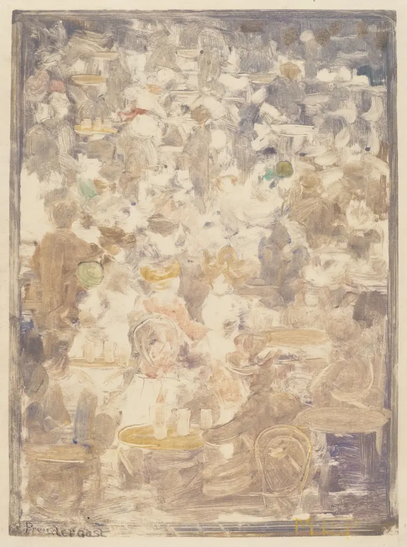 Outdoor Cafe Scene av Maurice Prendergast