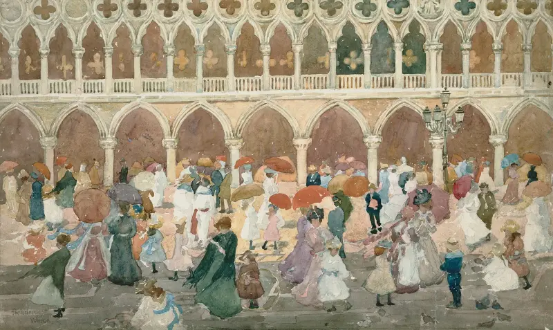 Sunlight on the Piazzetta av Maurice Prendergast
