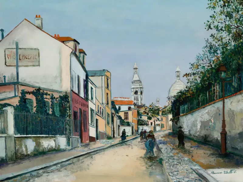 Die Straße Rue de l’Abreuvoir in Montmartre von Maurice Utrillo