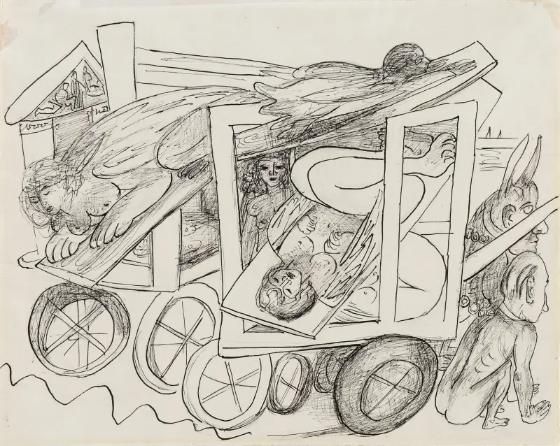 Abtransport der Sphinxe av Max Beckmann