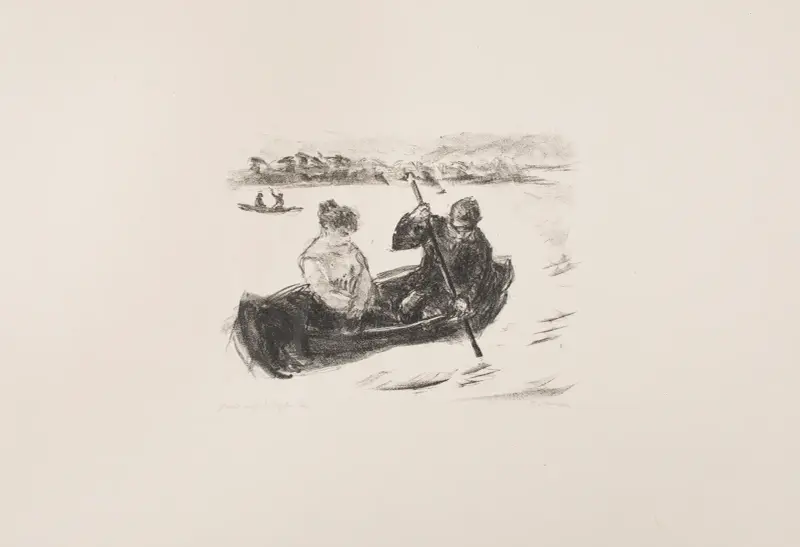 Boote auf dem Tegeler See von Max Beckmann
