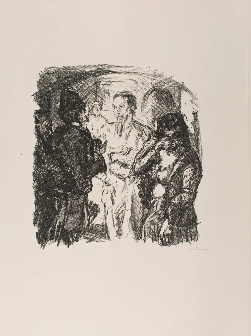 Kristus och synderskan, plansch 3 ur portföljen ”Sex litografier till Nya testamentet” av Max Beckmann