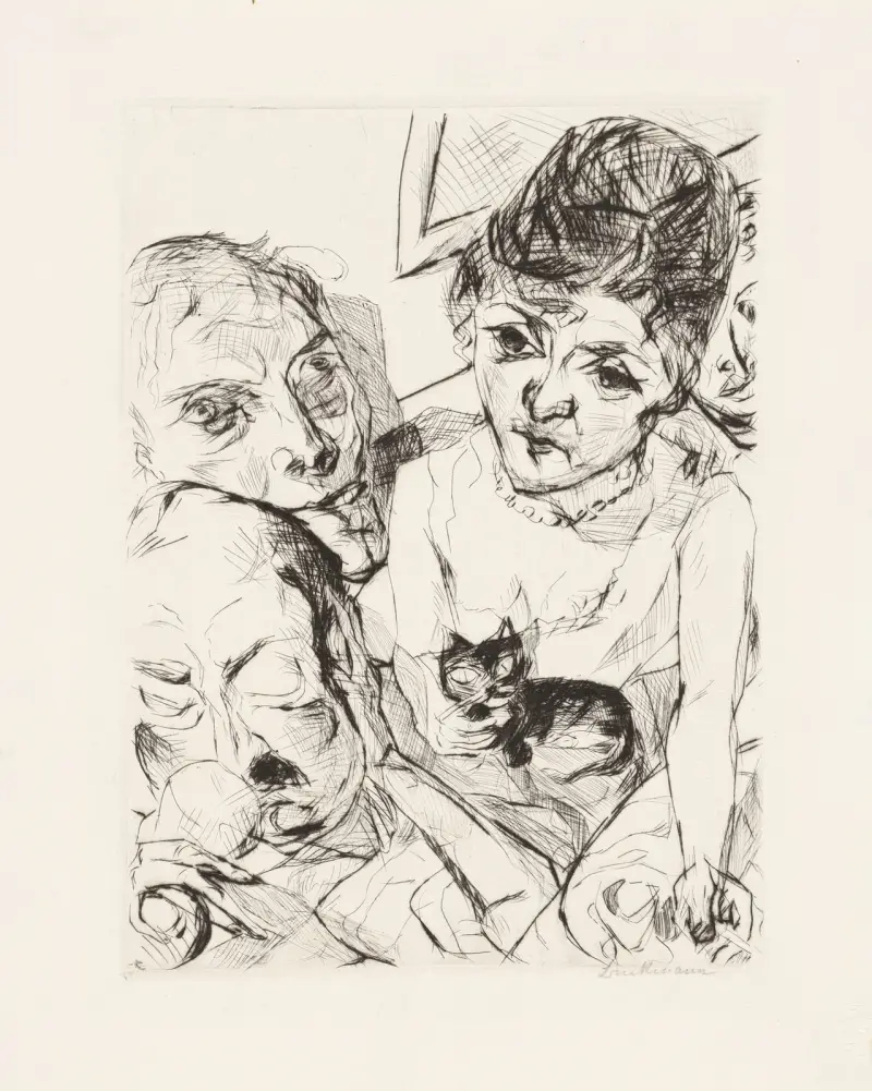 Evening (Self-Portrait with the Battenbergs) av Max Beckmann