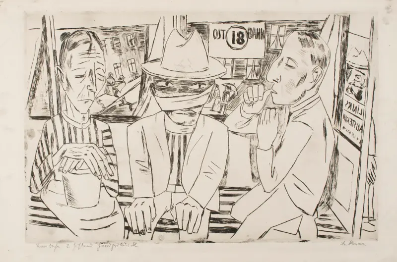 In the Tram av Max Beckmann