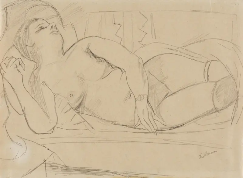 Leżący akt kobiecy, Max Beckmann