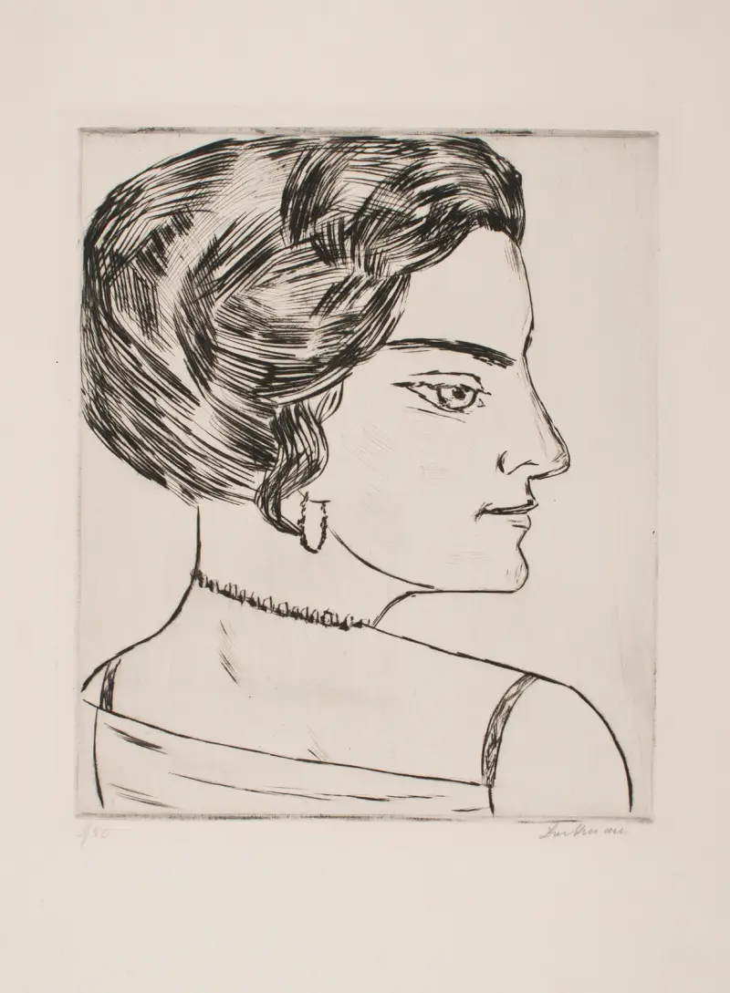 Naila in Profile (Portrait of ‘Frau H. M.’) av Max Beckmann