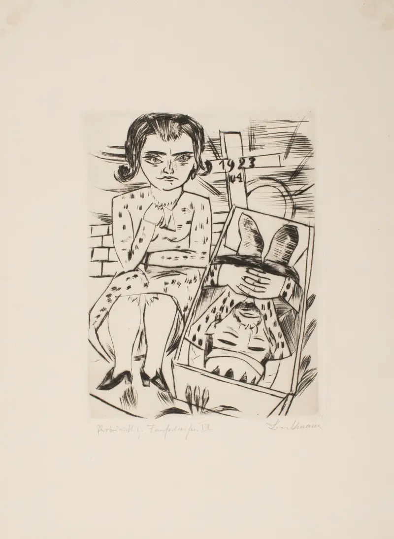 Princess Ursula Von Bärwalde Mourning for King Jerum av Max Beckmann