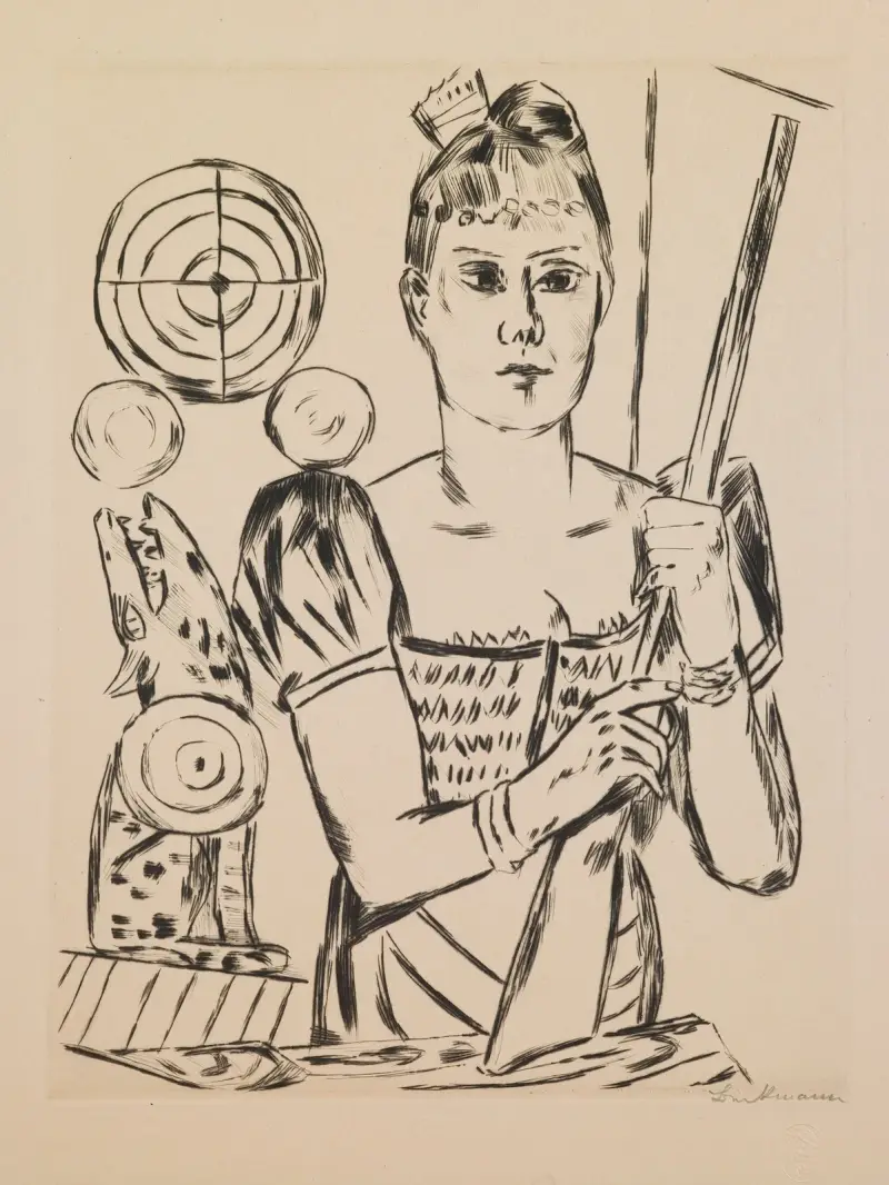 Skjutbana, plansch 4 ur portföljen ”Årlig marknad” av Max Beckmann