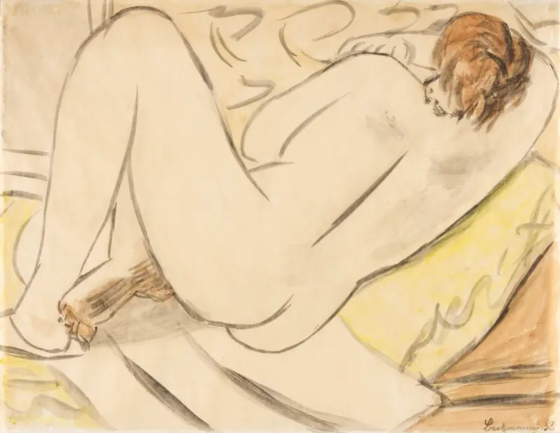 Sleeping Nude av Max Beckmann