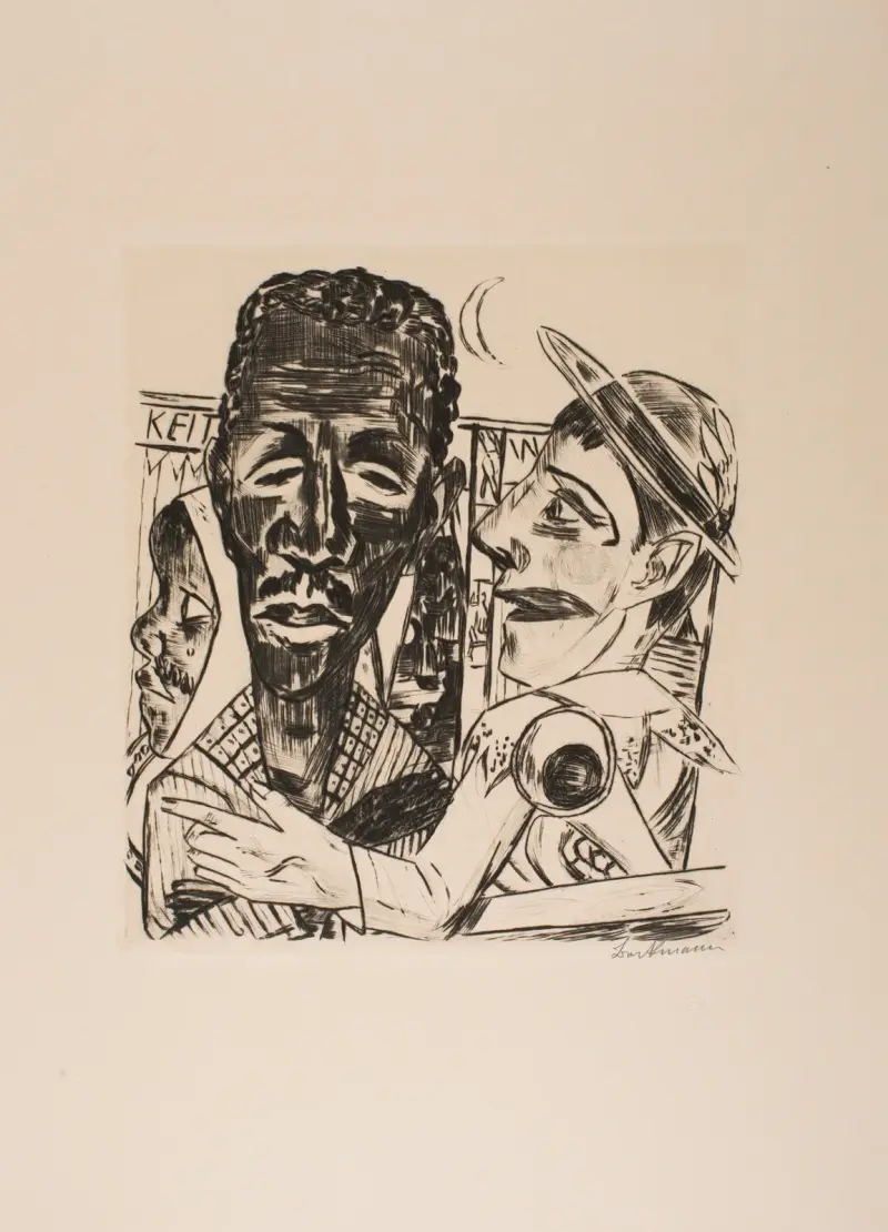 Neger, blad 6 ur portföljen 'Årlig marknad' av Max Beckmann