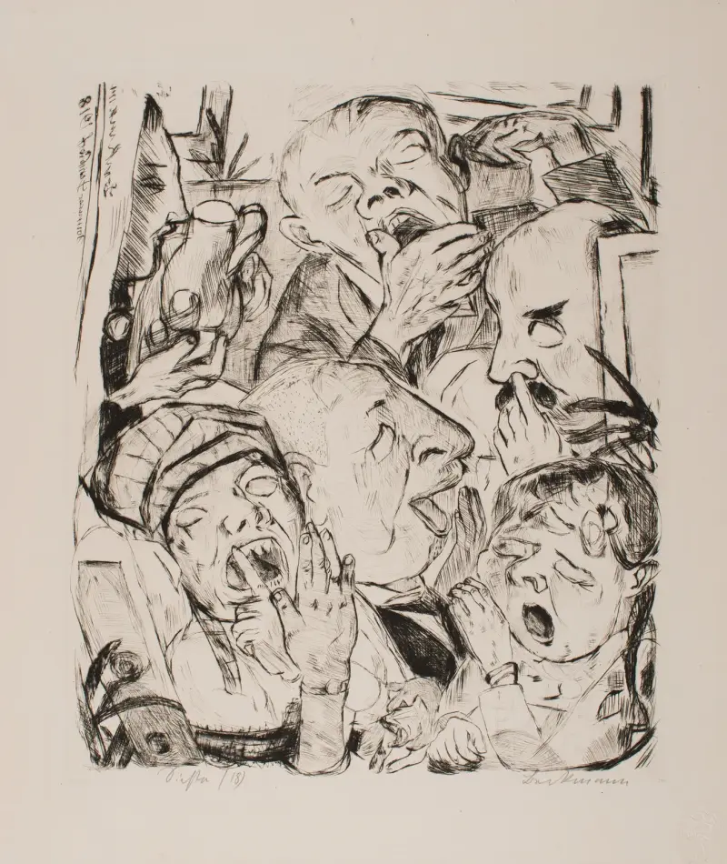 Gäsparna, blad 7 ur portföljen ”Ansikten” av Max Beckmann