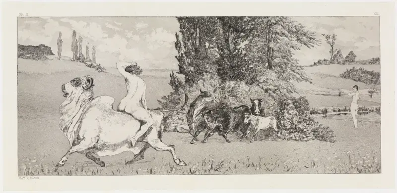 Apoll und Daphne III (Rettungen Ovidischer Opfer, Opus II, Blatt 12) von Max Klinger