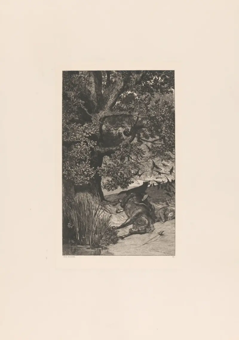 Gefallener Reiter (Fallen Rider) av Max Klinger