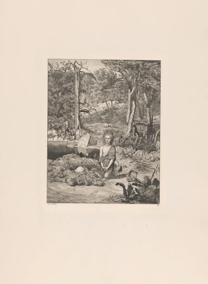Simplicius am Grabe des Einsiedlers av Max Klinger