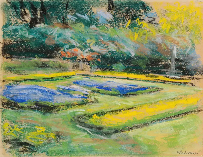 Blomsterterrassen i Wannseeträdgården mot nordväst av Max Liebermann